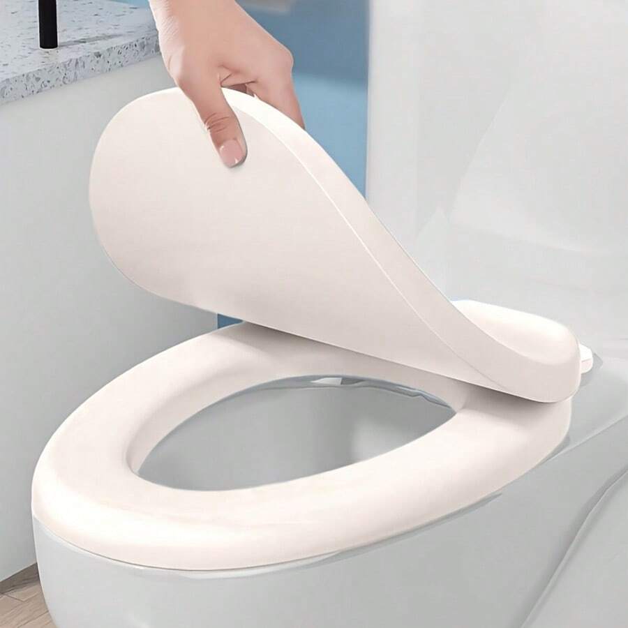 Soft Padded Toilet Seat Cover, Non-Slip Base, Fits All Toilets, Modern Sanitary Design, Noise-Reducing Soft Lid, Easy To Clean Seamless Surface, Durable Plastic Structure, Suitable For Home And Commercial Bathrooms.