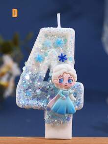 Snowflake Color Matching Birthday Candle, Party Favor, Numeral Candle, Suitable For Party, Birthday And Anniversary Decoration, Exquisite Atmosphere Decorative Candle