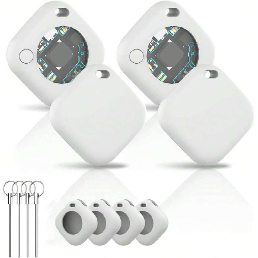 4 PCS Smart Tracker Compatible con Apple Find My (sólo iOS), con 4 Fundas Protectoras Incluidas, Mini Rastreador en Tiempo Real, Bluetooth Tracker para Llaves, Cartera, Equipaje, Mascotas,37057979 - Multicolor - Ver 1