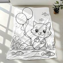 1pc Colorable Geometric Cat Graffiti Blanket - Long Plush All-Season Sofa Bedspread With Free Coloring For & S, Soft Warm Bedding Gift, Cozy For Rooms (Blanket Only - No Markers Included) Four Seasons Universal Multifunctional Blanket/Perfect Gift, Aesthetic Design And 2D Printing Technology Is An Ideal Companion For Sofa Napping, Traveling Camping, Home Decoration And Office Embellishment.A Thoughtful Gift For Thanksgiving, Christmas, Valentine's Day, Father's Day, Mother's Day And Other Festivals Special Moments Such As Birthdays, Weddings, Anniversaries And More.Exclusive Gifts For Family Members, Partners, Parents, Ren, Grandparents Or Dear Friends.They Are Perfect For Beds, Living Rooms, Offices, Beaches,Newly Expanded Themed Collections To Meet A Variety Of Styles And Scenar. - Nhiều màu 11 - Xem 1