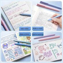 50pcs Morandi Stationery Set, Large Capacity Pencil Case, 6pcs Black Ballpoint Pens, 6pcs Morandi 0.5mm Color Pens, 12pcs Gradient Highlighters, Memo Pads, Erasers, Ruler, Cute Office & School Supplies, Unisex Gift, Back To School - Other Color - View 2