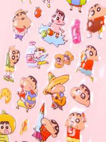 1张随机款式3D卡通贴纸，防水蜡笔小新装饰浮雕贴纸，适用于装饰手机壳、笔记本电脑、行李箱、杯子、滑板、笔记本、吉他等。非常适合日常使用、儿童生日礼物、返校用品。 - 彩色 - 查看 4