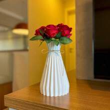 Helena Cachepot Vase - Tall, High-Quality Vase - Comes With A Sisal Ribbon. - 白色 - 查看 8