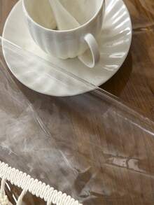 Transparent Tablecloth, PVC (Polyvinyl Chloride) Material, Rectangular Waterproof Placemat, Easy To Clean, Foldable, Clear Desktop Pad, For Dining Table, Office Desk Protection, Tabletop Decor - Multicolor - View 10