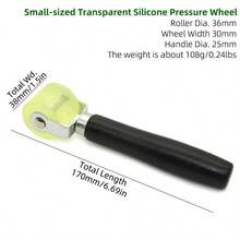 Roller, Solid Pressure Roller, Waterproof Roll Material Leather Edge Roller, Self-Adhesive Paper Bubble Removal Roller, Dual Bearings, Hand-Pushed Edge Roller, Leather Edging Roller, Woodworking Edge Banding Roller - Green - View 8