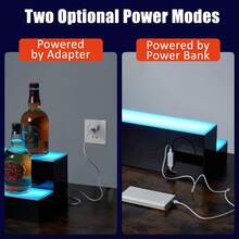 Estante de pantalla de botella de licor LED iluminado rectangular de 2 niveles / 3 niveles - estante de vino acrílico con control remoto y aplicación, 16 colores estáticos, temporizador 1-8H, alimentación USB, para barra de hogar, uso comercial - 48 pulgadas - Ver 4