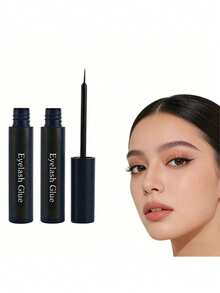 6毫升专业睫毛胶，持久24-36小时快速干透睫毛粘合剂，适用于自粘睫毛或假睫毛粘贴 - 黑色 - 查看 6