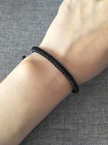 10/5/1件 可调节手工幸运红绳手链，男女通用饰品手环 - 紅色 - 查看 6