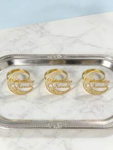 6/12pcs Gold Star & Moon Napkin Rings, Suitable For Ramadan Room Decor, Tabletop Decor, Home Decor, Ideal For Party, Birthday, Wedding, Dinner Buffet Elegant Minimalist Decoration - Multicolor - View 9