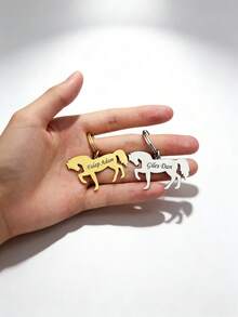Customized Personalized Keychain, Cartoon Pony Shaped Keychain, Customizable With Pet Name, Letter Blessing, Perfect Ideal Gift For Horse Pet Lovers - Multicolor - View 6