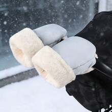 1 par de guantes cálidos para cochecito de bebé, guantes gruesos de forro polar a prueba de viento para exteriores en invierno, manoplas impermeables para el manillar del cochecito - Como se muestra en la imagen - Ver 10