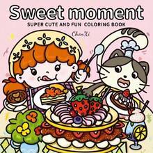 《女孩时光》涂色书1册：22*21厘米，返校必备，舒缓压力，激发想象力，家居绘画系列。带有可移除的横线，方便收藏。适合成人和青少年，包含可爱温馨的日常活动，帮助放松身心（温暖空间涂色）。涂色书不含马克笔。返校必备学习用品。 - 彩色 - 查看 15