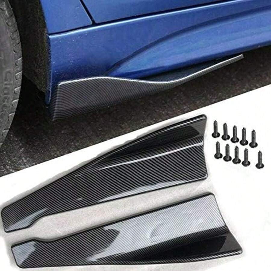 2pcs Universal Car Bumper Lip Diffuser, Detachable Spoiler Protector, Wing Spoiler, Rear Angle Rear Spoiler Modification. Proper Installation Can Reduce Reverse Airflow And Act As A Spoiler Under Specific Conditions.