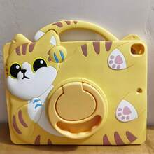 360° Rotating Holder Protective Case With Pencil Slot Compatible With IPad 10th/11th A16/56789th/Mini/Air/Pro, Cute Cat Silicone Shockproof Durable Suitable For 7.9" 8.3" 9.7" 10.2" 10.5" 10.9" Apple Tablets - Yellow - View 39
