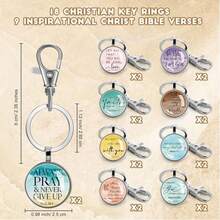 基督教钥匙扣，圣经经文，宗教钥匙扣，经文名言，励志礼物，男女皆宜 - 彩色 - 查看 8