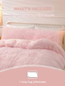 1pc Fluffy Plush Solid Color Throw Pillow Cover, Soft & Comfortable Pillow Protector, 100% Polyester, Suitable For Bedroom, Dorm, Living Room, Sofa, Outdoor, Car, Travel, Available In 50*75cm, 51*91cm, 51*137cm - Baby Pink - View 8