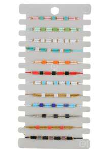 12件套时尚墨西哥邪眼幸运立方体水晶编织手链吊坠项链首饰礼物女孩批发 - 多色1 - 查看 5