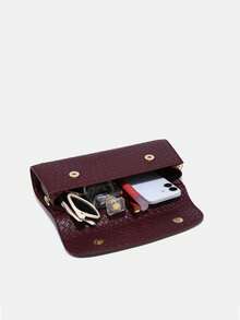 Túi tote dệt Novachic, túi xách công sở thanh lịch, túi đeo vai thời trang, đơn giản, đa năng, cổ điển, màu vàng, phù hợp cho đi làm, văn phòng, hẹn hò. - Màu Đỏ Sâu - Xem 5