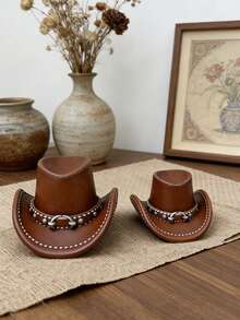 1pc Western Cowboy Hat Silicone Mold - Non-Stick/Easy Demold For Candle/Soap/Resin, Western Party/Birthday/Valentine's/Home Decor - White - View 2