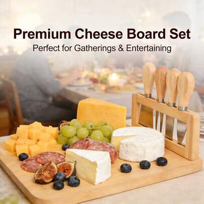 Premium Elegant Bamboo Charcuterie Board - Perfect For Picnics, Bridal Showers, Girls' Gatherings, Afternoon Tea, Weddings & Indoor Dinners
