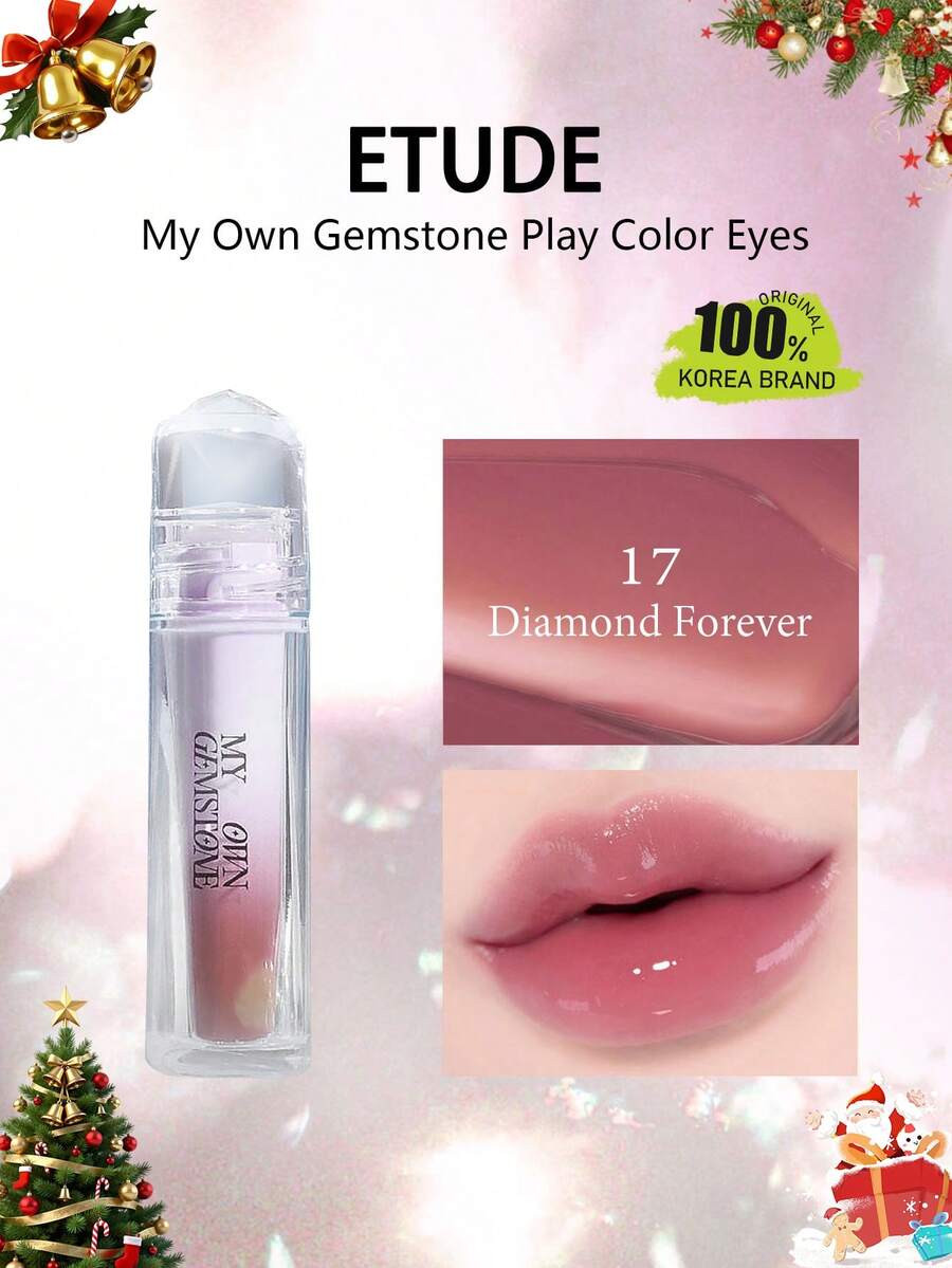 ETUDE My Own Gemstone Over Glowy Tint 17 D.F，保湿光泽妆效，轻盈不粘腻，闪耀光泽，唇部高光，3D 光泽效果，日常妆容，韩国化妆品，3克/0.106液盎司。 - #17 D.F - 查看 1