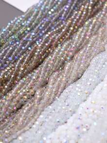 10pcs 4mm Grey-Pink-Gold Tone Beads For DIY Handmade Bracelet, Necklace, Weaving Jewelry Accessories - White and Pink Series - View 4