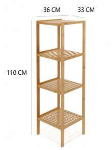 3/4/5 Tier Bamboo Shelving Unit - Compact Storage Rack For Living Room, Bedroom, Sofa - Sturdy Bamboo Construction, Suitable For Bathroom Use | Minimalist Design | Durable Bamboo Structure, Small Space Furniture - Ginger - View 14