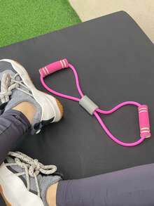 1pc TPE Material 8-Shaped Yoga Pilates Accessory, Multi-Color Options, Fitness Resistance Band With Elastic, Chest Expander, Foam Handles, For Gym Training, Home Fitness, Outdoor Sports, Yoga, Gift, Souvenir - Multicolor - View 4