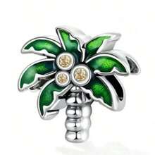 1pc Green Bead Pendant, In Shapes Such As Apple, Avocado, Coconut Tree, Frog, Turtle, Four-Leaf Clover, Etc. It Is Suitable For Your Original Bracelets, Necklaces, Etc. To Showcase Your Individuality Through DIY. - Green - View 4