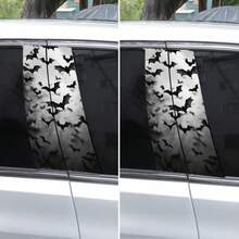 Luxury Left And Right Pair 2pcs Car Center Pillar Stickers, Black Bat Silhouettes Flying In The Gray Sky, Like Night Elves, Car Center Pillar Sticker Protective Film, Suitable For Glass, Metal, Plastic, Ceramic, Wooden Surfaces Car Stickers, Anime, Fantasy, Animal, Space, Cartoon Themes, Rectangular, Semi-Matte Effect. - A - View 8