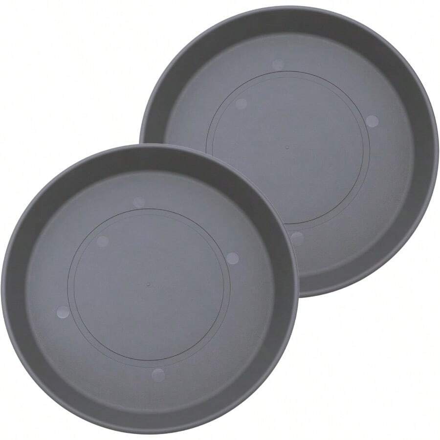 The HC Companies - Platillos Redondos Prima para macetas Plato de plástico para Exteriores e Interiores bandejas Tradicionales para Drenaje de Agua Bandeja Duradera para Plantas 12 Pulgadas - GrisClido - Ver 1