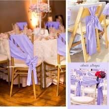 5/10 Packung Lavendel Lila Satin Stuhlhussen, 6*108 Zoll. Weich und glatt, waschbar und wiederverwendbar. Elegant und romantisch. Geeignet für Hochzeiten, Verlobungen, Partys, Bankette, Geburtstage, Babypartys, Abschlussfeiern und andere Feierlichkeiten. (Verschiedene Farben erhältlich)