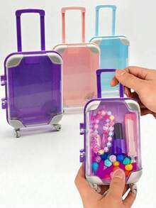 1pc Mini Suitcase - Colorful ABS Trolley Case, Suitable For Teenagers And Storage - Doll House - Perfect For Travel, Gatherings And Small Item Storage (Multiple Colors Available) - Multicolor - View 4