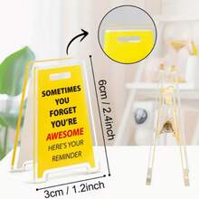 Acrylic Desktop Sign With Memo Clip "Sometimes You Forget You're Awesome" Motivational Office Desk Accessory & Positive Reminder Decoration - Creative Inspirational Home Décor, Room Decor For Office, Bedroom, Study | Fun Desk Organizer, Cute Gift For Friends, Family, Coworkers, Students | Unique Desk Toys And Cheerful Home Decor Accent - Nhiều màu - Xem 3