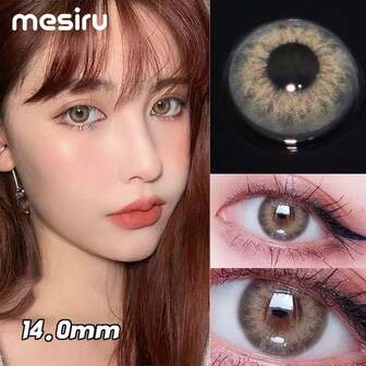 1 par de lentes de contacto blandos de color marrón desechables en 1 año, 2 piezas con un contenido de humedad del 40% y de alta calidad