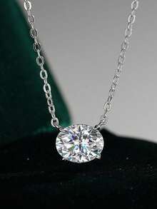 1件优雅椭圆形钻石925纯银项链，奢华珠宝，女士圣诞礼物 - 橢圓形項鍊 - 查看 13