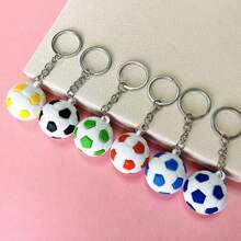 1/6 Peças Chaveiro de Futebol, Pequeno Presente Pendente da Copa do Mundo de Futebol, Adequado para Uso Diário, Presentes de Festa, Presentes para Amigos, Presentes Comemorativos da Copa do Mundo, Pendente de Mochila - Multicolorido - Visão 13