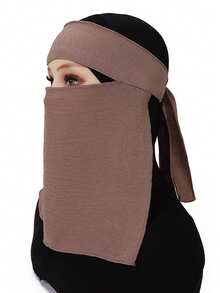 1 pieza Velo cuadrado opaco y transpirable de unicolor, accesorio de hijab para mujer - Multicolor - Ver 9