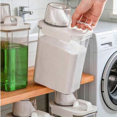 1pc/3pcs Laundry Detergent Storage Box - Multifunctional Storage Box For Laundry Powder, Beads Etc. - Suitable For Kitchen, Bathroom, Home Organization - Great Gift For Holidays, Laundry Organization Helper