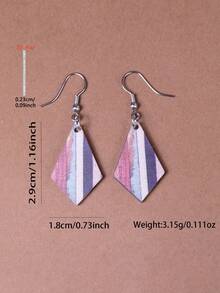 1 Pair Acrylic Rhombus Book Pattern Earrings, Elegant Minimalist Style Jewelry Accessories For Women, Suitable For Daily Wear And Vacation - Multicolor - View 4