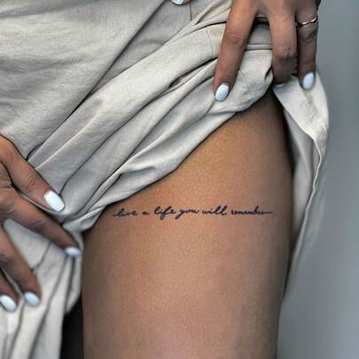 High Quality & Herbal Temporary Tattoos - Fashionable Artistic Lettering, Leave Unforgettable Life Imprint. Phrases, Unisex. Waterproof & Sweatproof, Lasts 7-14 Days