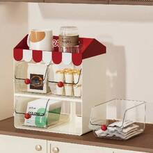 1个咖啡收纳盒，多功能桌面办公茶包整理架，零食收纳盒