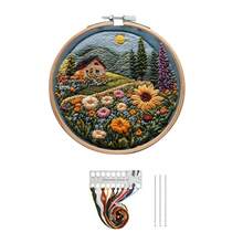 1 套刺绣套件，20x20cm/7.9x7.9in，花卉图案鹿，手工 DIY 刺绣套装，适合成人和初学者，包含说明书、印花布料、绣绷和绣线。 - 彩色 - 查看 10