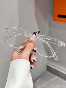 1 Pair Of Women Rice Nail Glasses Frame Korean Version Glasses - Clear - View 4