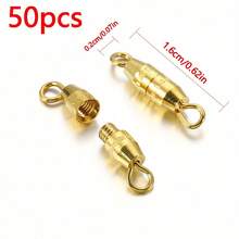 20pcs/50pcs Assorted Copper Spiral Screw Clasp Twisted Screw Clasp Double Connector For DIY Bracelet And Necklace Jewelry End Cap Connector