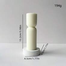 1pc Geometric Cylinder & Cone Soy Wax Candle, White French Vanilla Scented, Best Friend Gift, Wedding Gift For Her, Christmas Cone Candle Decor, Fragrance Home Decoration - Multicolor - View 5