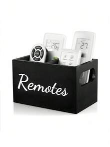 Caja de almacenamiento de control remoto de doble ranura, adecuada para guardar controles remotos, cosméticos y artículos de papelería. Organizador de control remoto de TV, caja de control remoto de madera, se puede colocar en mesas de noche, salas de estar, oficinas, etc., adecuada tanto para hombres como para mujeres, accesorios de decoración del hogar y baño. - Multicolor - Ver 2