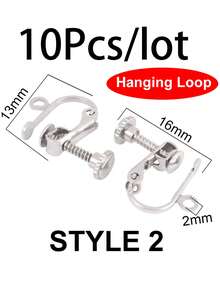 10Pcs Stainless Steel U Shape Screw Ear Clip Earring Settings Rotate Pads Earrings Hooks With Loop For Jewelry Making Supplies Without Piercing Ear Clip Converter DIY Earrings Findings - DIY Earrings - View 18