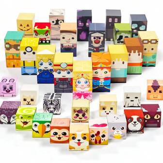 Bloques magnéticos, regalos para niños de 3, 4, 5 y 6 años, bloques de construcción magnéticos para niños pequeños, niñas y niños, sensoriales - Montessori - Autismo - Juguetes magnéticos para niños de 3 a 5 y 4 a 8 años