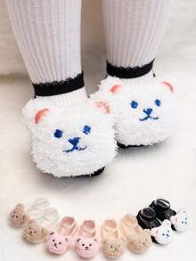 1 Pair Baby Infant Spring/Summer New Lace Trim Bear Boat Socks, Cute Bear Non-Slip Boat Socks, Soft Breathable Skin-Friendly - Multicolor - View 5